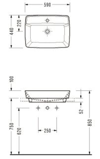 Раковина Serel Rita RT30TXS110H для установки в столешницу 59см белый